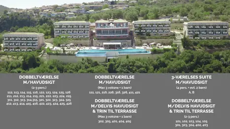 Mulighed for tilkøb af specifikt værelsesnummer