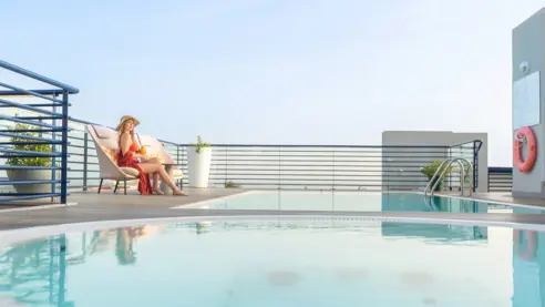 Pool på tagterrassen 