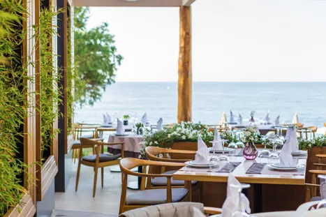Restaurant med havudsigt 