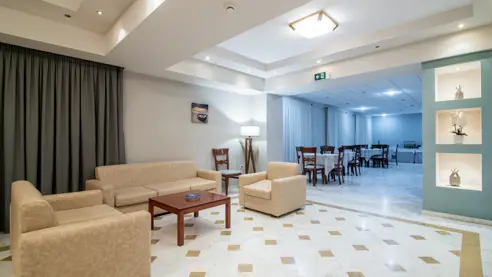 Hyggeligt hjørne ved morgnemadsstuen 