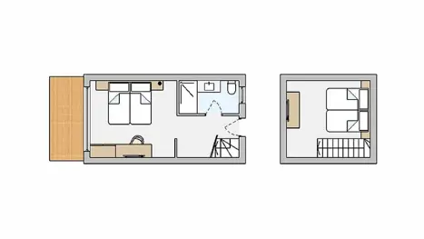 Eksempel på maisonette (3 pers. + 1 barn)