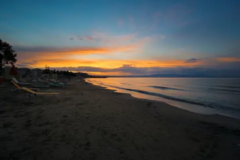 Solnedgang fra stranden 