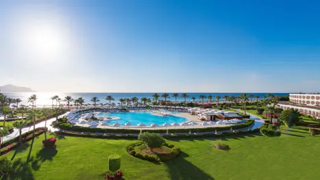 Flot park med poolområde