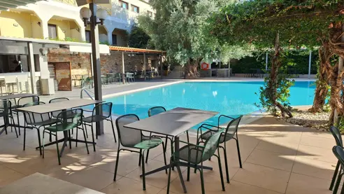 Pool med overdækket poolbar