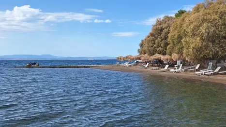 Privat strand direkte ved hotellet