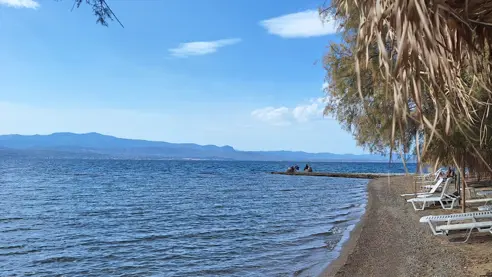 Privat strand direkte ved hotellet