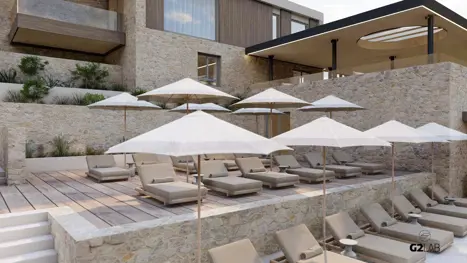 3D af skøn solterrasse