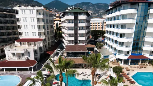 Hotellet set fra stranden
