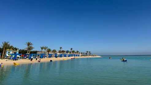 Hotellets privatstrand