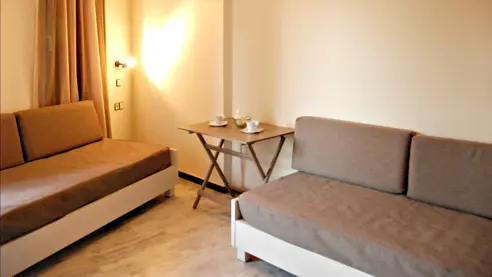 Eksempel på stue i toværelses lejlighed