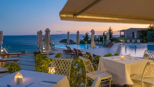 Udendørs buffetrestaurant