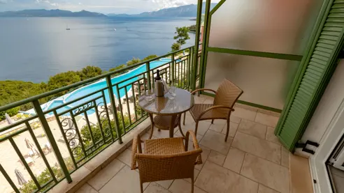 Eksempel på balkon på værelser med havudsigt